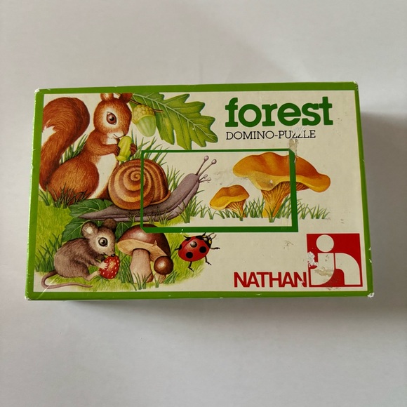 Natan Other - Nathan Forest Domino Puzzle Vintage Nature Animal Matching Kids Learning Toy
